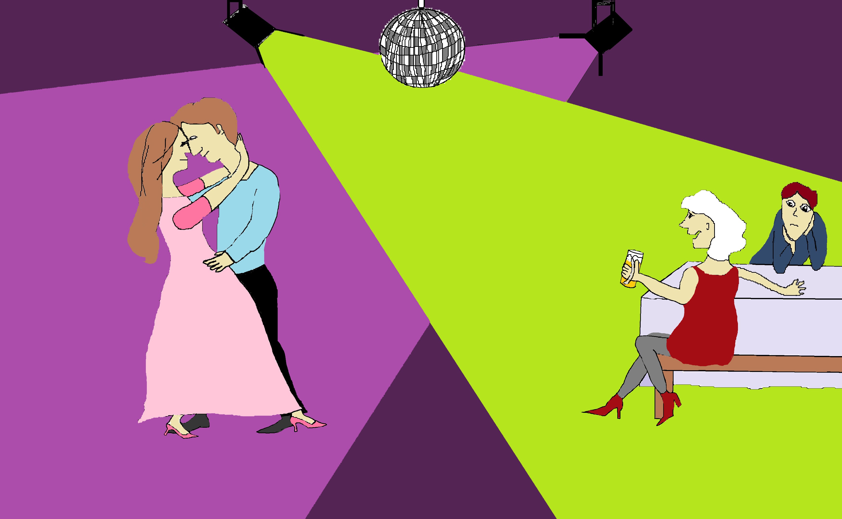 Ein Pärchen tanzt zusammen